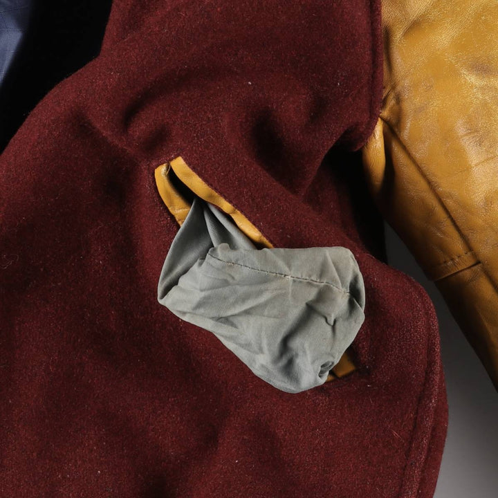 LUADRA Leather Sleeve Wool Button Varsity Jacket Made in Canada Men's M Size /eaa520496