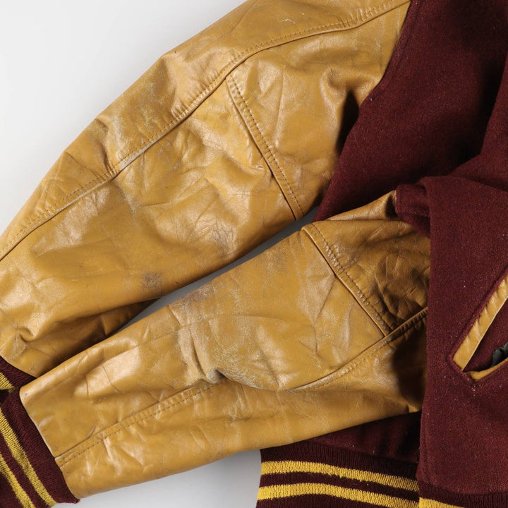 LUADRA Leather Sleeve Wool Button Varsity Jacket Made in Canada Men's M Size /eaa520496