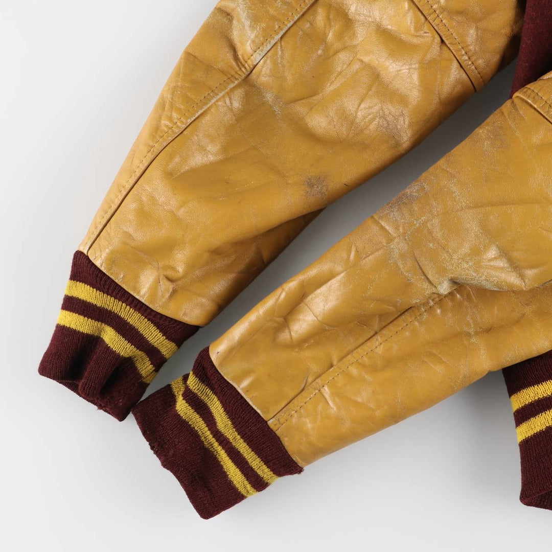 LUADRA Leather Sleeve Wool Button Varsity Jacket Made in Canada Men's M Size /eaa520496