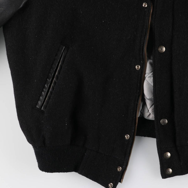 THE WINNER Collared Leather Sleeve Wool Varsity Jacket Award Jacket Varsity Jacket Made in Canada Men's L size /eaa520497