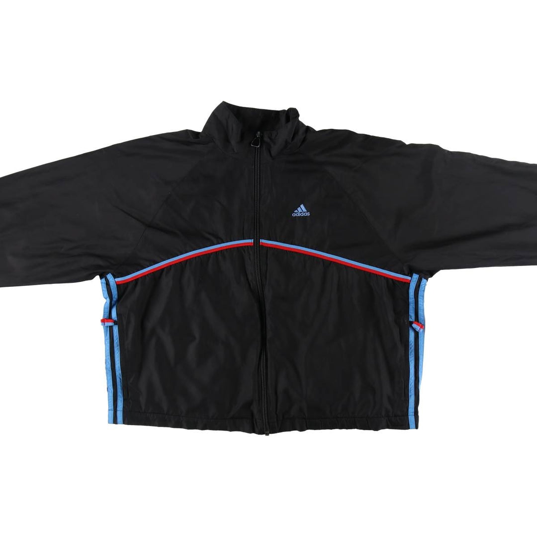 90'S Adidas windbreaker, women's size XL polyester black type Vintage Second Hand
