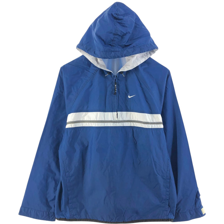90'S Nike Anorak Parka, Men's Medium, Vintage Nylon navy blue type Vintage Second Hand