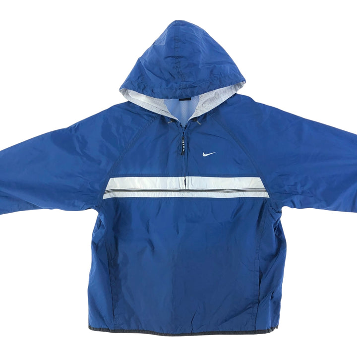 90'S Nike Anorak Parka, Men's Medium, Vintage Nylon navy blue type Vintage Second Hand