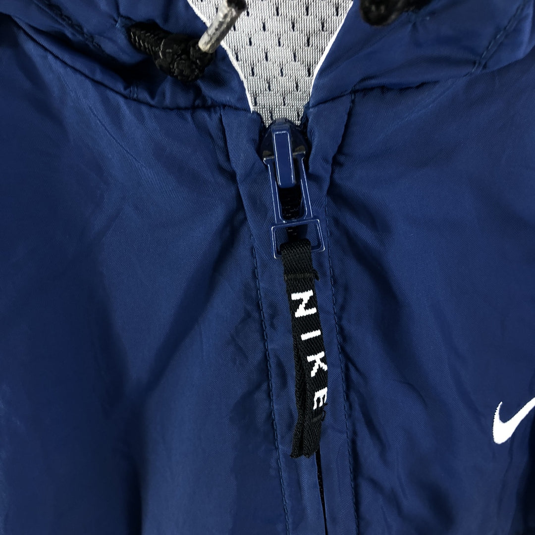 90'S Nike Anorak Parka, Men's Medium, Vintage Nylon navy blue type Vintage Second Hand