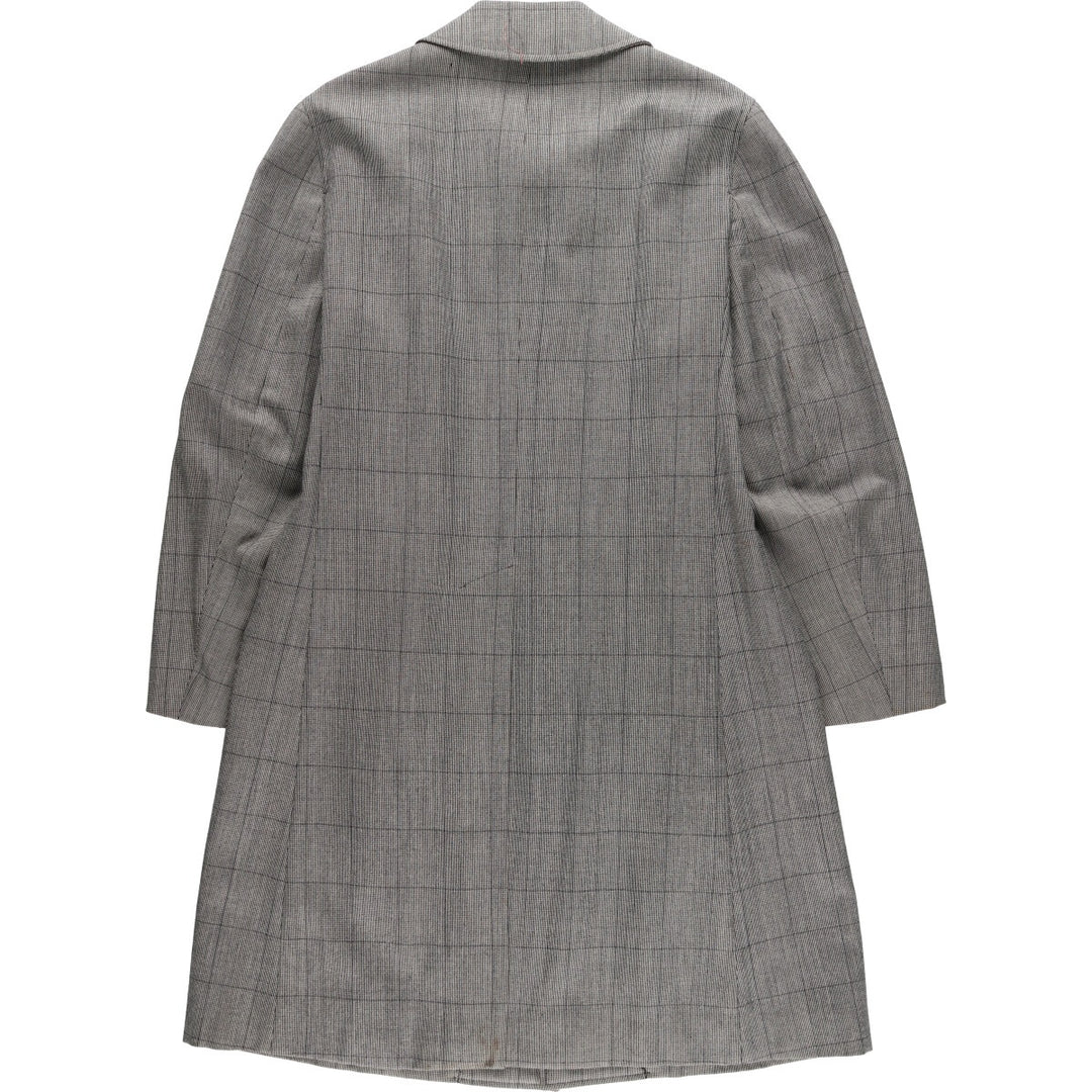 Burberry's Check Pattern Balmacaan Coat, Men's Medium Size / eaa520600