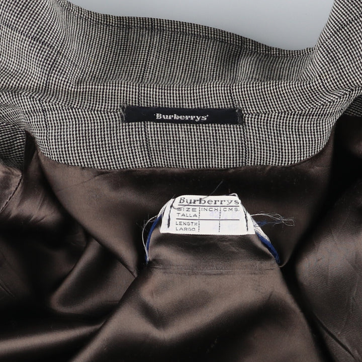 Burberry's Check Pattern Balmacaan Coat, Men's Medium Size / eaa520600