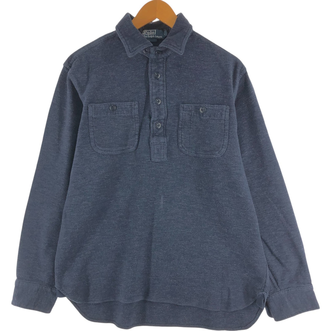 Ralph Lauren POLO by Ralph Lauren long sleeve polo shirt, men's size L cotton navy blue type Vintage Second Hand