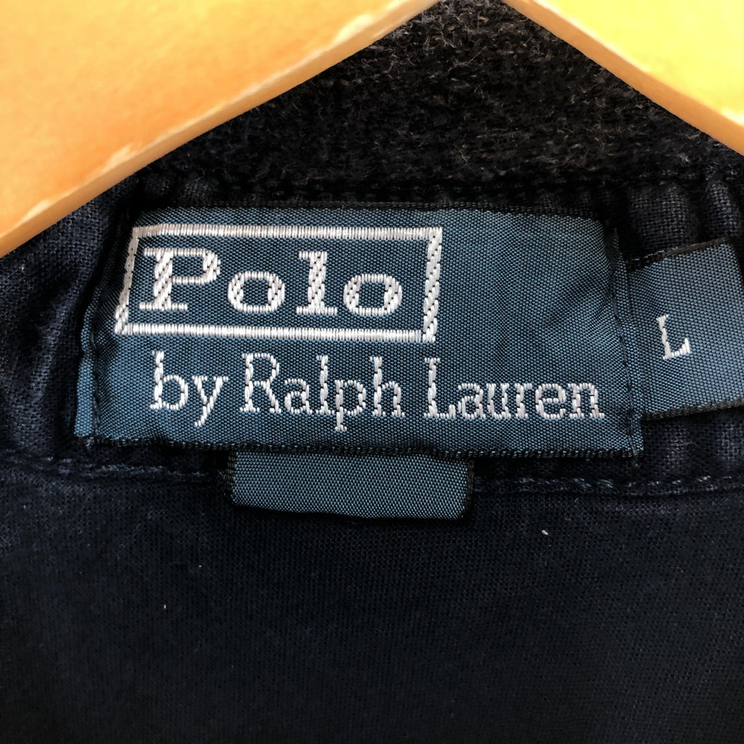 Ralph Lauren POLO by Ralph Lauren long sleeve polo shirt, men's size L cotton navy blue type Vintage Second Hand