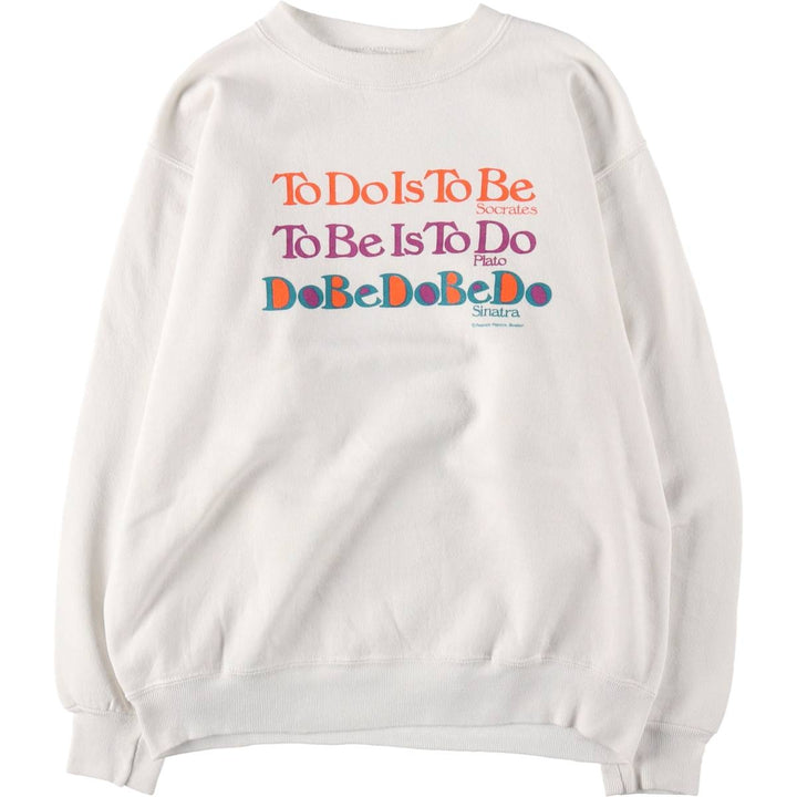 90'S Tultex Message Print Sweatshirt, Made in USA, Men's Size M (approx.), Vintage cotton white type Vintage Second Hand