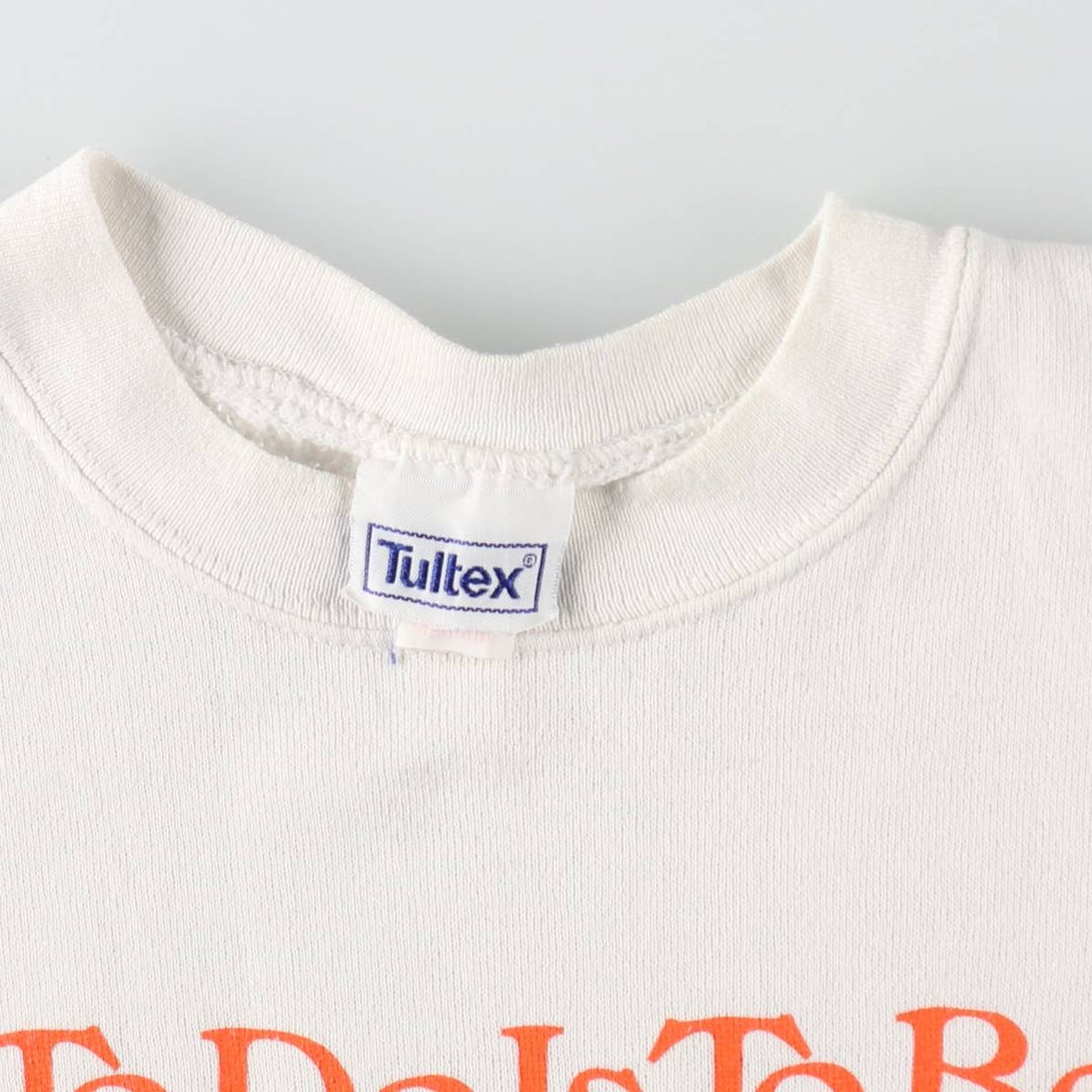 90'S Tultex Message Print Sweatshirt, Made in USA, Men's Size M (approx.), Vintage cotton white type Vintage Second Hand