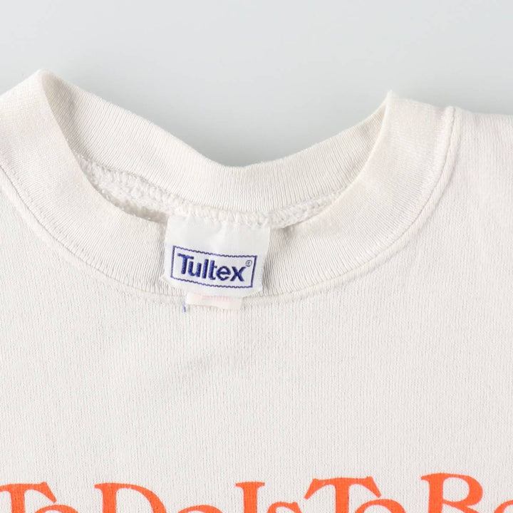 90'S Tultex Message Print Sweatshirt, Made in USA, Men's Size M (approx.), Vintage cotton white type Vintage Second Hand