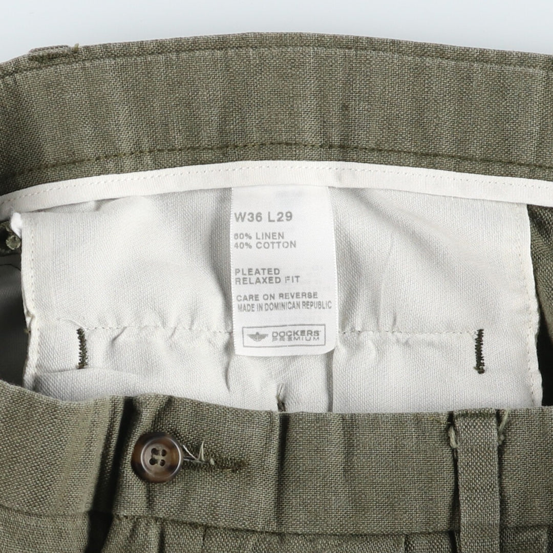 00'S Dockers DOCKERS PREMIUM Two-pleat linen pants slacks for men, size W36 / eaa520740