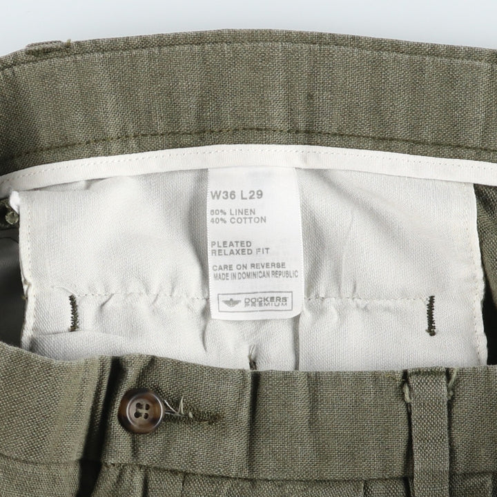 00'S Dockers DOCKERS PREMIUM Two-pleat linen pants slacks for men, size W36 / eaa520740