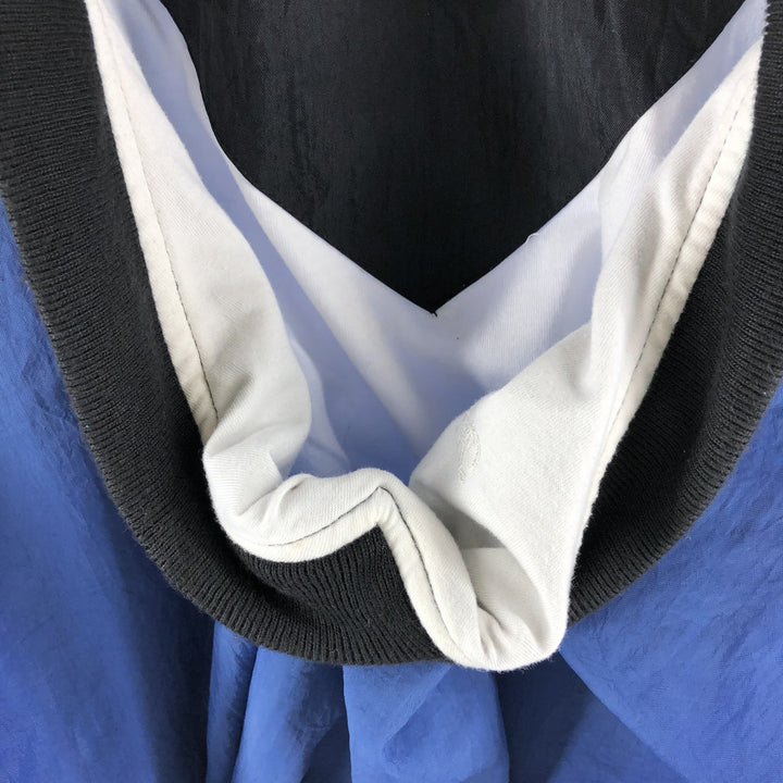 90'S Champion V-neck nylon pullover, men's size XL, vintage Nylon blue type Vintage Second Hand