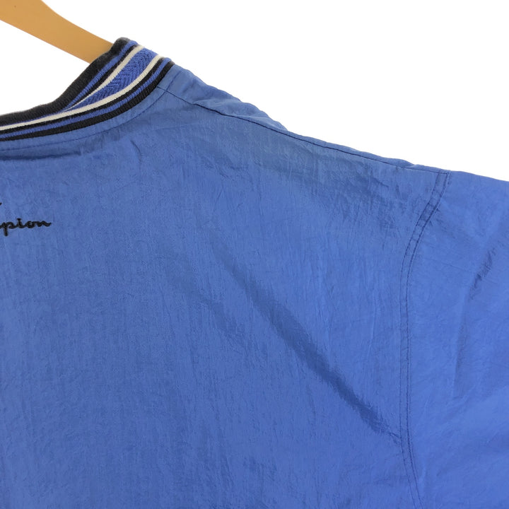90'S Champion V-neck nylon pullover, men's size XL, vintage Nylon blue type Vintage Second Hand