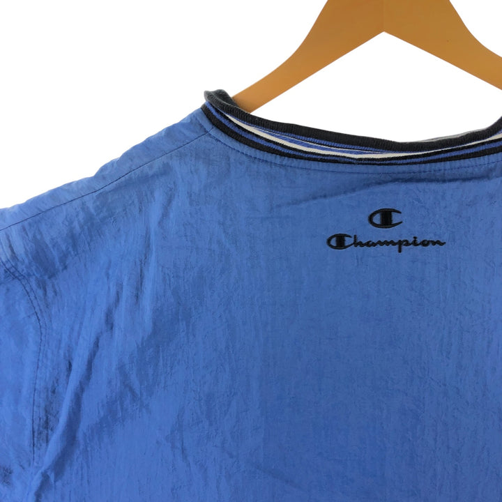 90'S Champion V-neck nylon pullover, men's size XL, vintage Nylon blue type Vintage Second Hand