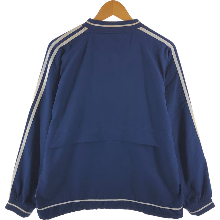 Vintage 90'S adidas V-neck warm-up pullover, size M, men's polyester navy blue type Vintage Second Hand