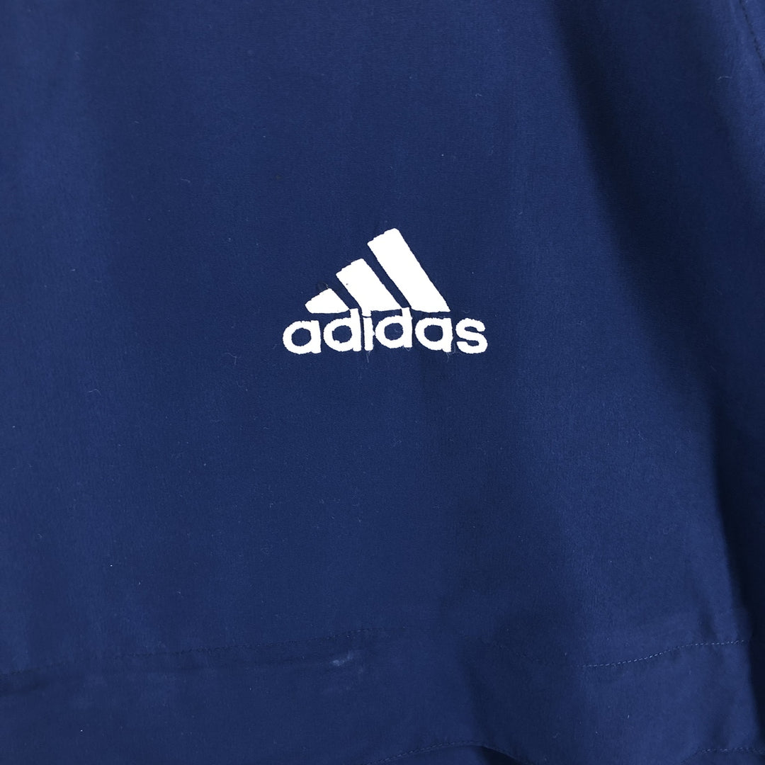 Vintage 90'S adidas V-neck warm-up pullover, size M, men's polyester navy blue type Vintage Second Hand