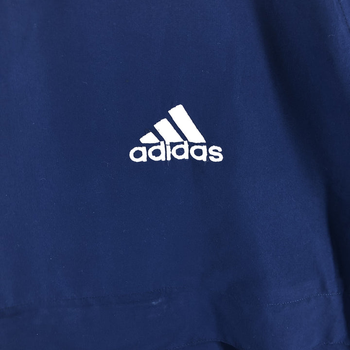 Vintage 90'S adidas V-neck warm-up pullover, size M, men's polyester navy blue type Vintage Second Hand
