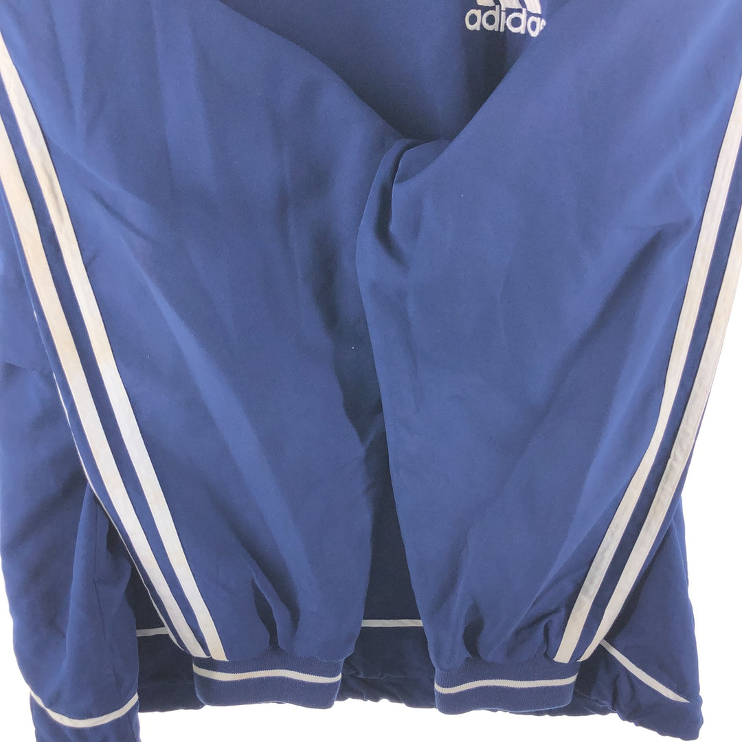 Vintage 90'S adidas V-neck warm-up pullover, size M, men's polyester navy blue type Vintage Second Hand