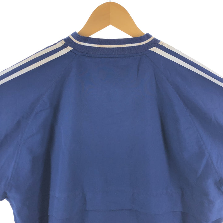 Vintage 90'S adidas V-neck warm-up pullover, size M, men's polyester navy blue type Vintage Second Hand