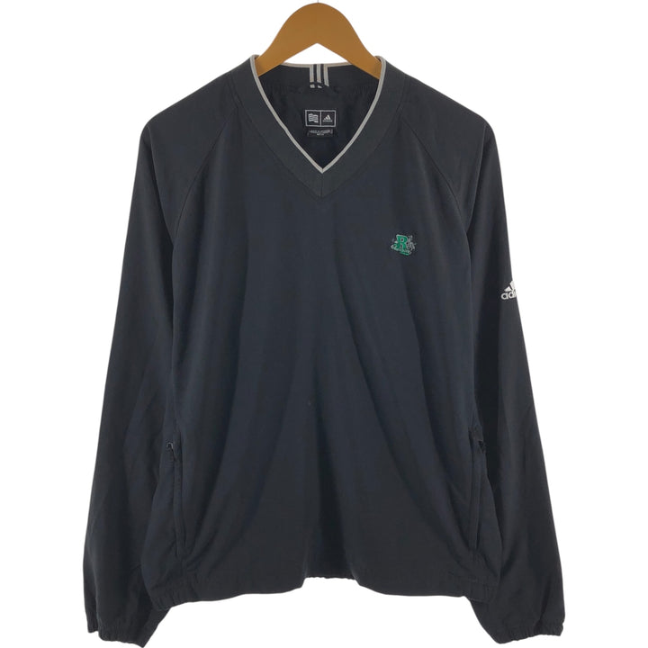 00'S Adidas Golf V-neck warm-up pullover, men's size M polyester black type Vintage Second Hand