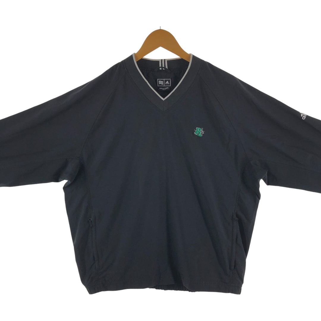 00'S Adidas Golf V-neck warm-up pullover, men's size M polyester black type Vintage Second Hand