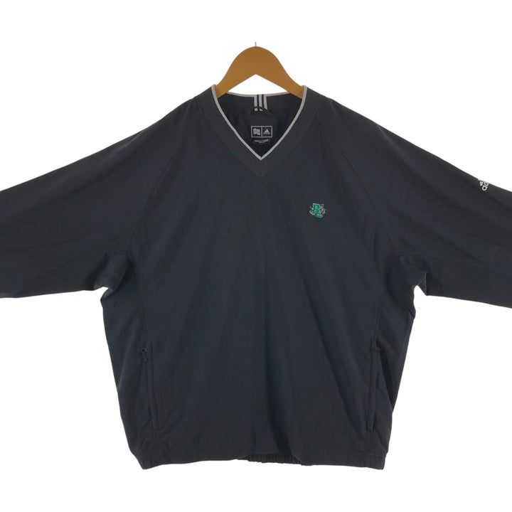 00'S Adidas Golf V-neck warm-up pullover, men's size M polyester black type Vintage Second Hand