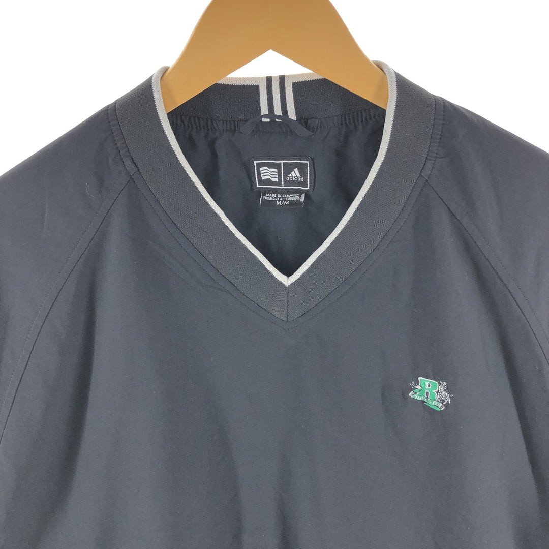 00'S Adidas Golf V-neck warm-up pullover, men's size M polyester black type Vintage Second Hand