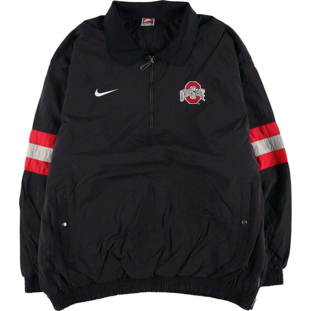 00'S Nike TEAM SPORTS OHIO STATE Ohio State University College Half Zip Nylon Pullover Men's XXL / eaa520957