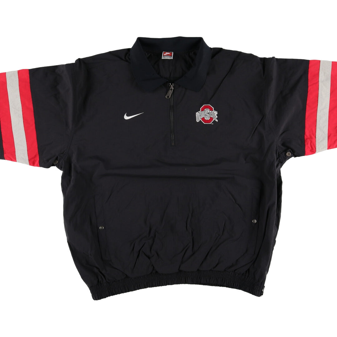 00'S Nike TEAM SPORTS OHIO STATE Ohio State University College Half Zip Nylon Pullover Men's XXL / eaa520957