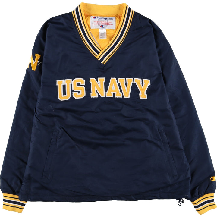 90'S Champion USNAVY V-neck warm-up pullover, men's XL equivalent, vintage /eaa520959