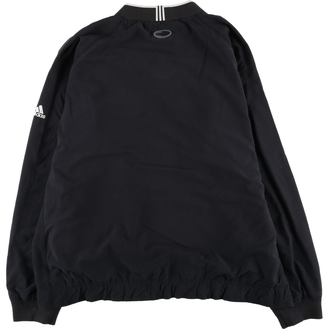 00'S adidas CLIMAPROOF WIND V-neck warm-up pullover, men's XL size polyester black type Vintage Second Hand