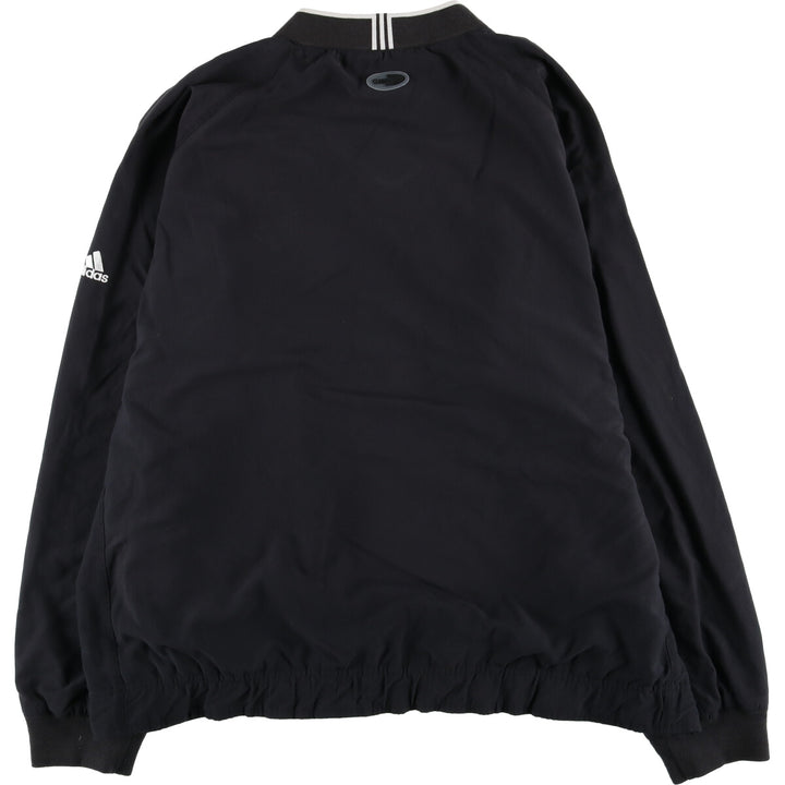 00'S adidas CLIMAPROOF WIND V-neck warm-up pullover, men's XL size polyester black type Vintage Second Hand