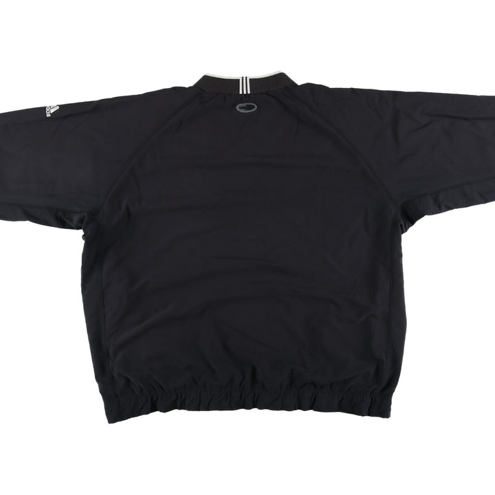 00'S adidas CLIMAPROOF WIND V-neck warm-up pullover, men's XL size polyester black type Vintage Second Hand