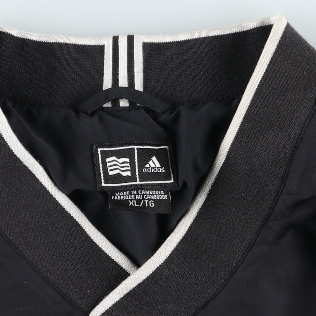 00'S adidas CLIMAPROOF WIND V-neck warm-up pullover, men's XL size polyester black type Vintage Second Hand