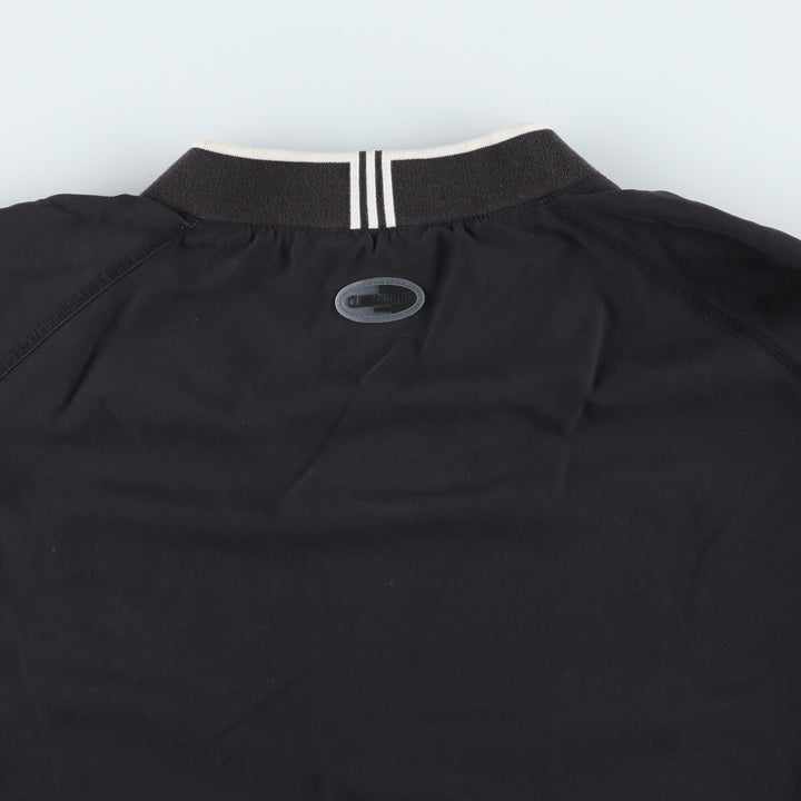 00'S adidas CLIMAPROOF WIND V-neck warm-up pullover, men's XL size polyester black type Vintage Second Hand