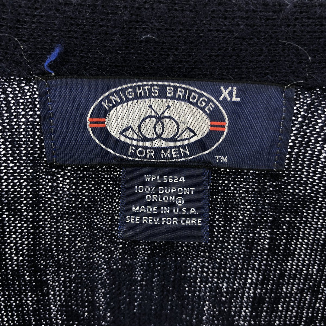 KNIGHTS BRIDGE FOR MEN Acrylic knit cardigan Made in USA Men's XL size /eaa520992