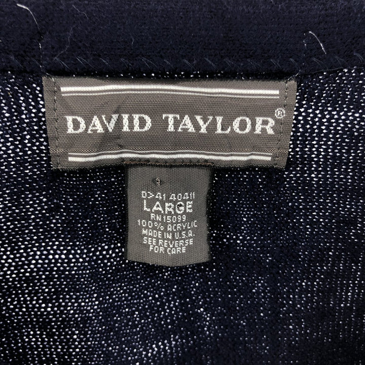 DAVID TAYLOR Acrylic knit cardigan made in USA, men's size L /eaa520993