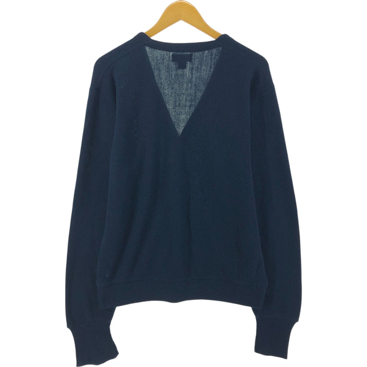 IZOD Acrylic Knit Cardigan Made in USA Men's Size L acrylic navy blue type Vintage Second Hand
