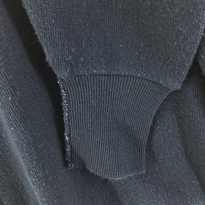 IZOD Acrylic Knit Cardigan Made in USA Men's Size L acrylic navy blue type Vintage Second Hand