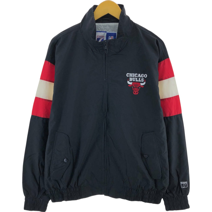 Vintage 1990'S LOGO7 NBA Chicago Bulls nylon jacket, size L, men's Nylon black type Vintage Second Hand