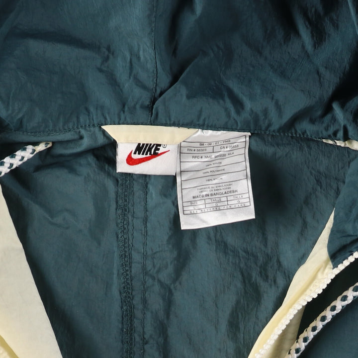 90'S Nike Back Logo Half Zip Nylon Pullover Hoodie Men's L Size Vintage /eaa521046