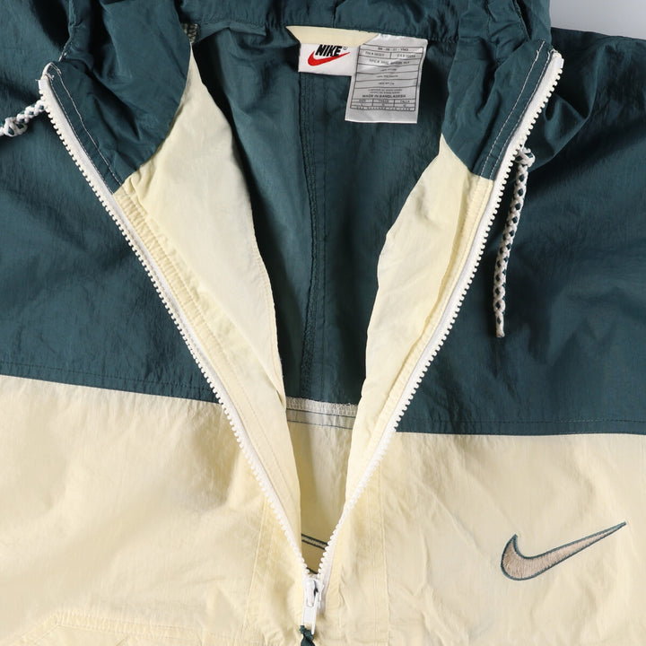 90'S Nike Back Logo Half Zip Nylon Pullover Hoodie Men's L Size Vintage /eaa521046