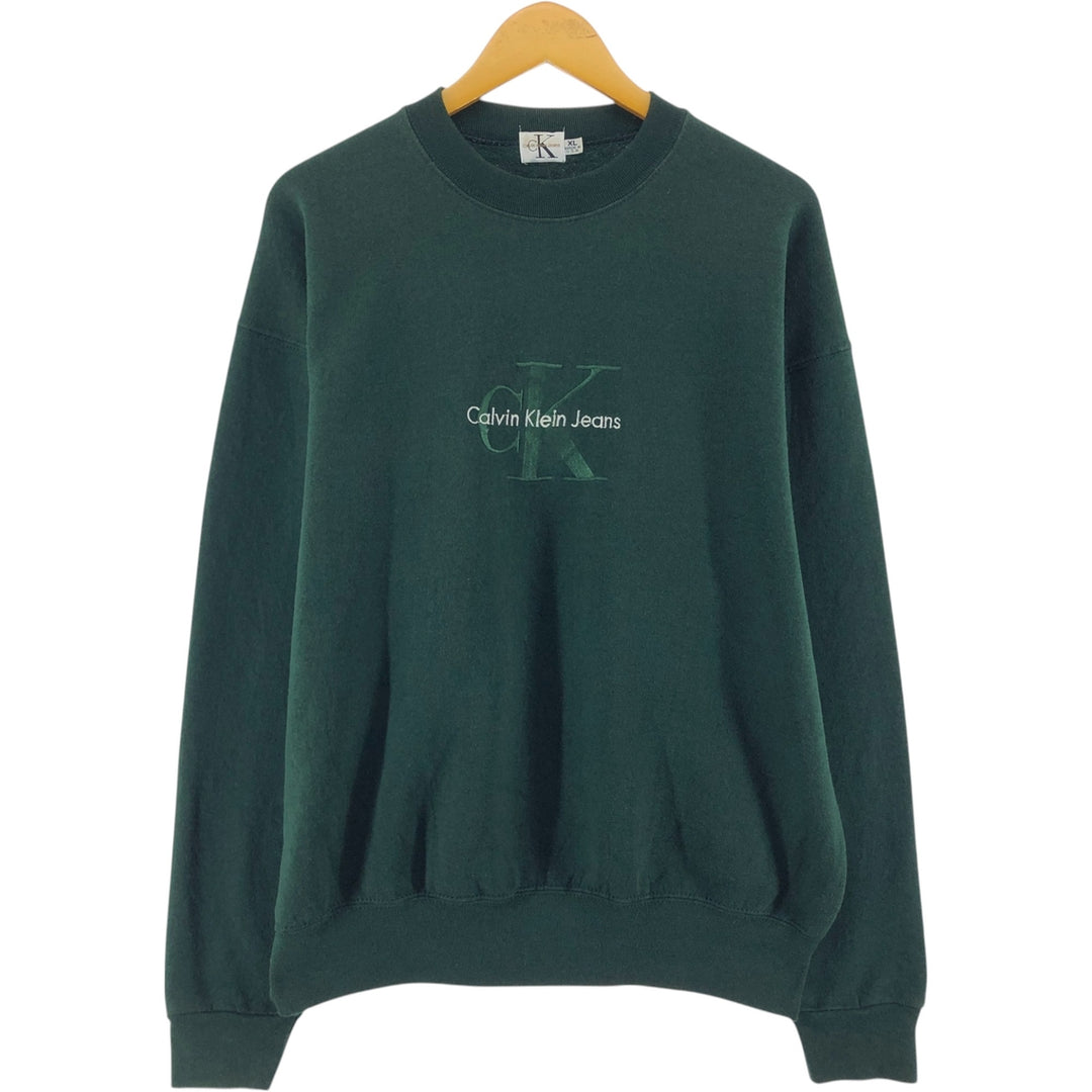 80s-90'S Calvin Klein JEANS Logo Sweatshirt Trainer Made in USA Men's XL Vintage /eaa521071