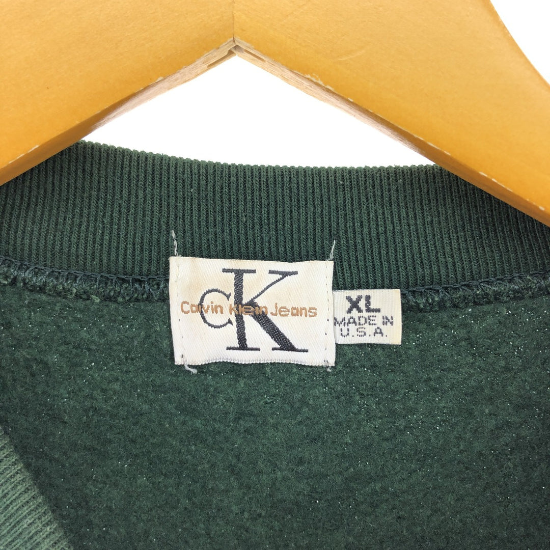 80s-90'S Calvin Klein JEANS Logo Sweatshirt Trainer Made in USA Men's XL Vintage /eaa521071