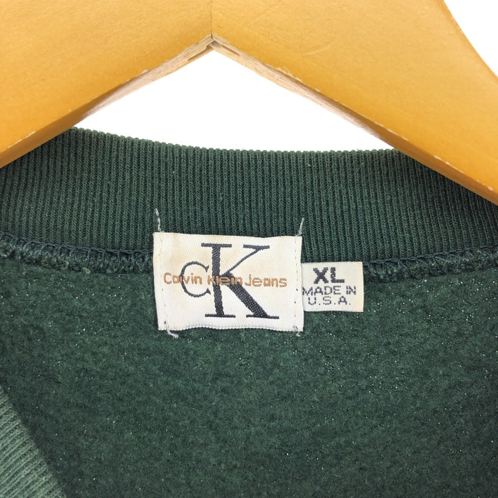 80s-90'S Calvin Klein JEANS Logo Sweatshirt Trainer Made in USA Men's XL Vintage /eaa521071
