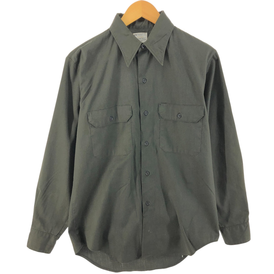 Vintage 1970'S Big Mac JC Penney long-sleeved work shirt, size M, men's unclear Khaki type sage green Vintage Second Hand