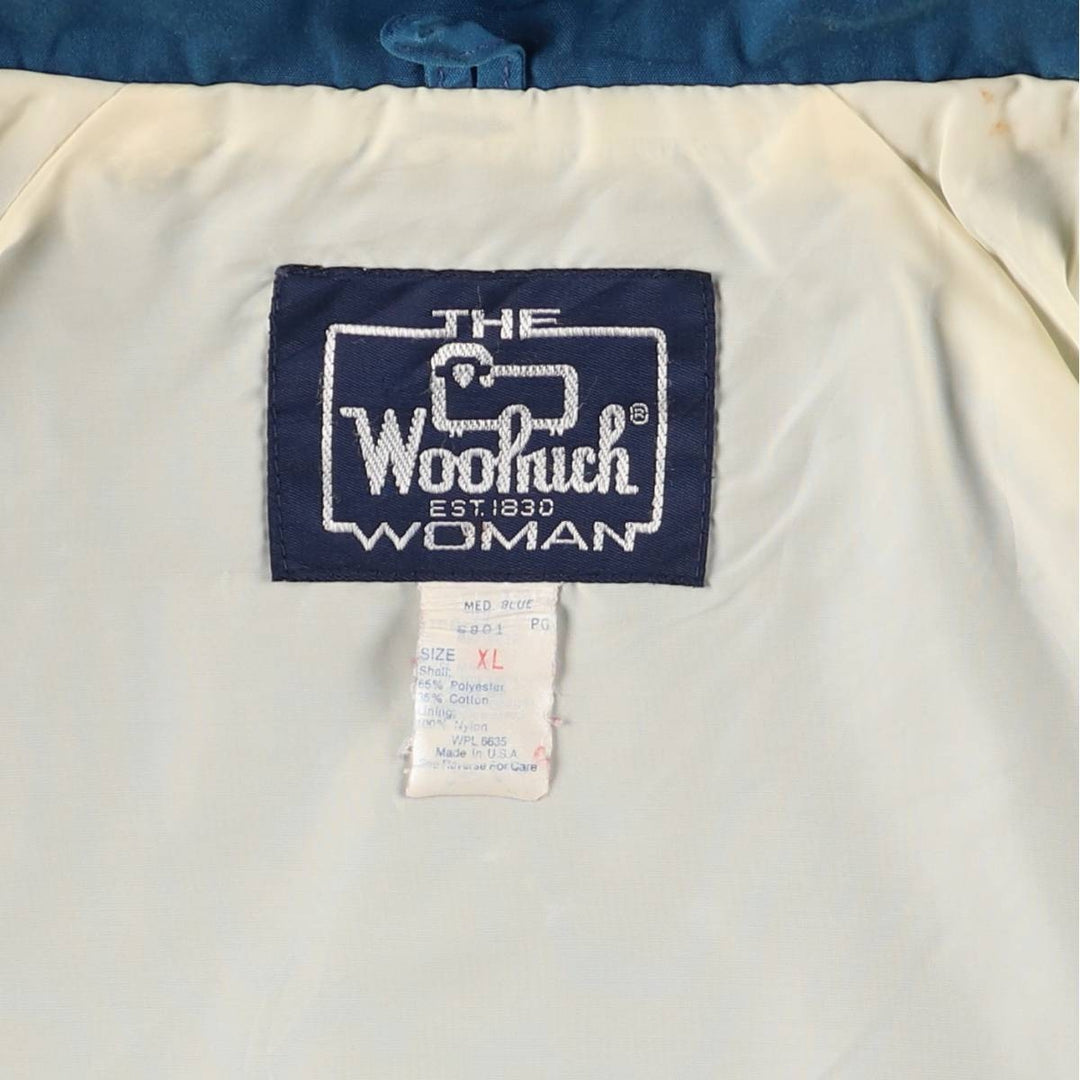Vintage 1980'S WOOLRICH THE WOMAN Mountain Parka Shell Jacket, Made in USA, Women's XL polyester navy blue type Vintage Second Hand
