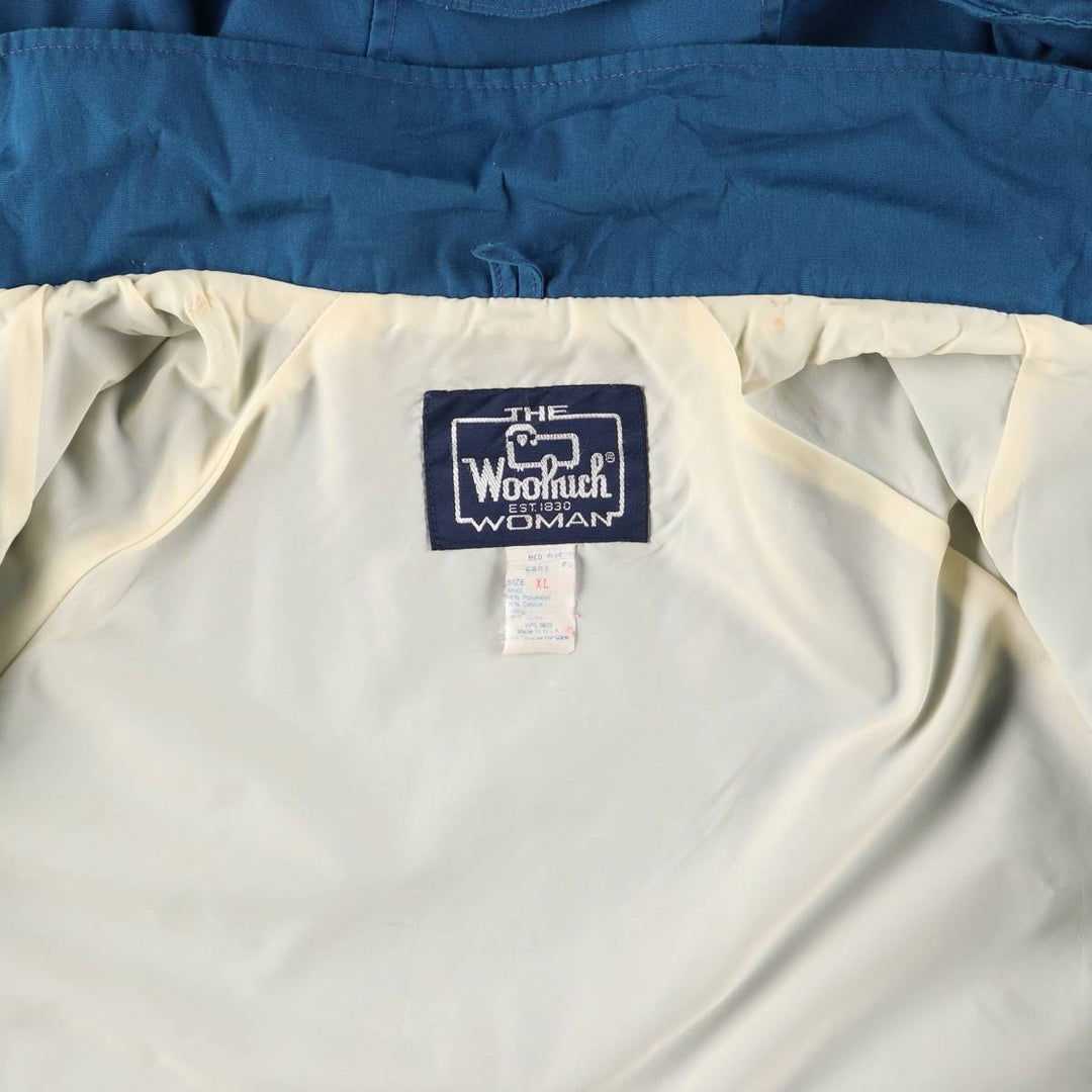 Vintage 1980'S WOOLRICH THE WOMAN Mountain Parka Shell Jacket, Made in USA, Women's XL polyester navy blue type Vintage Second Hand